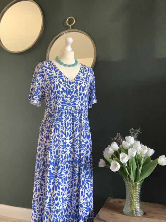 Blue print dress