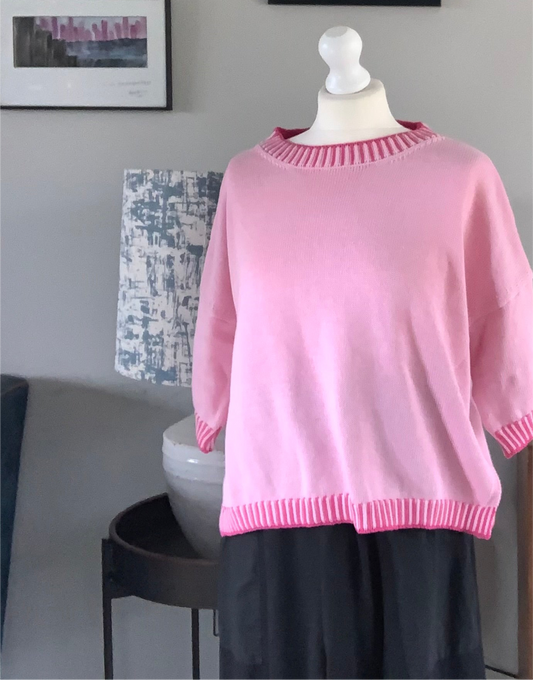 Contrast trim crop jumper
