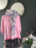 Pastel mix feather print scarf