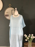 Pale blue linen dress