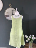 Linen sun dress, citrus green