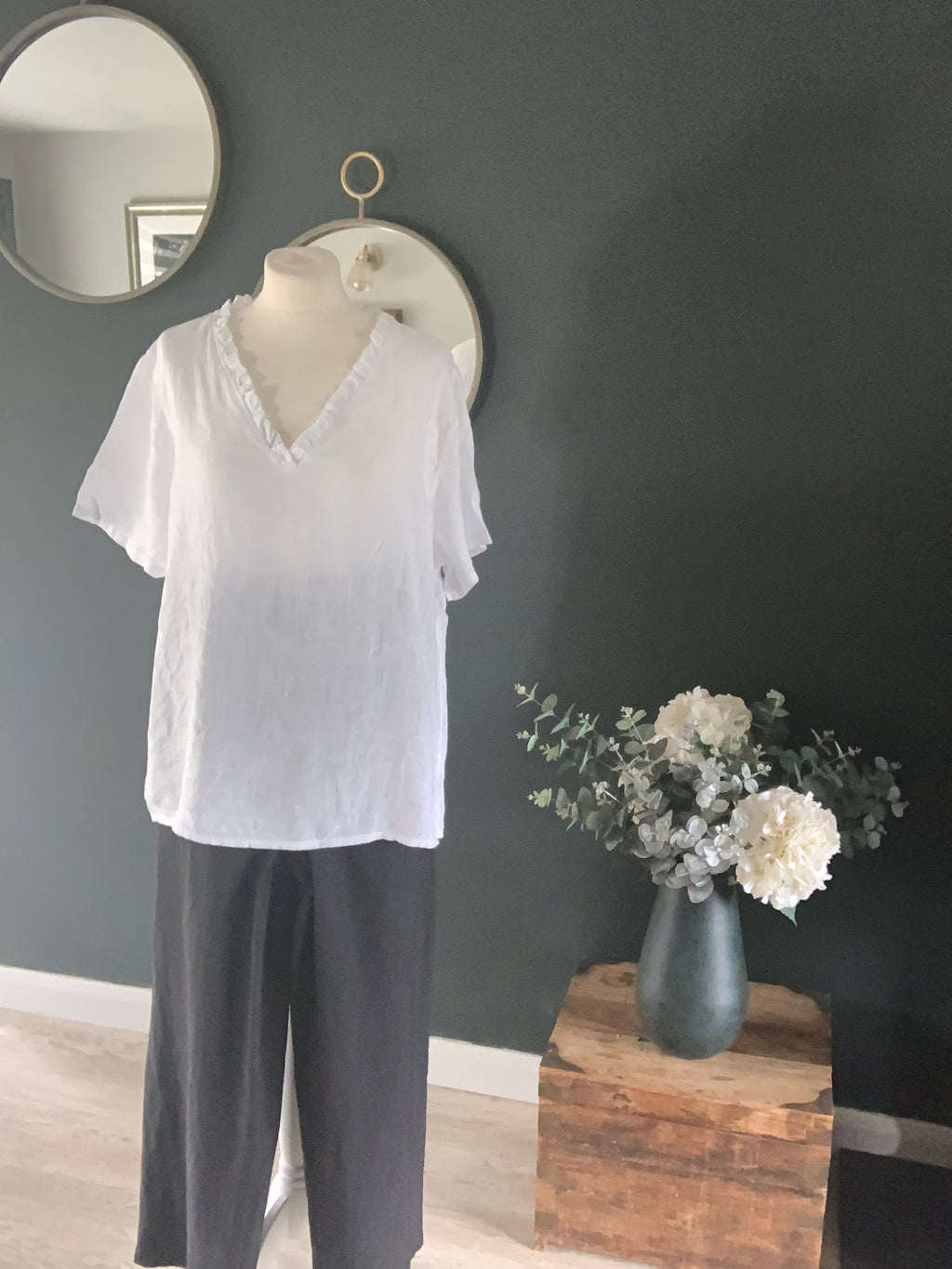 White linen tee