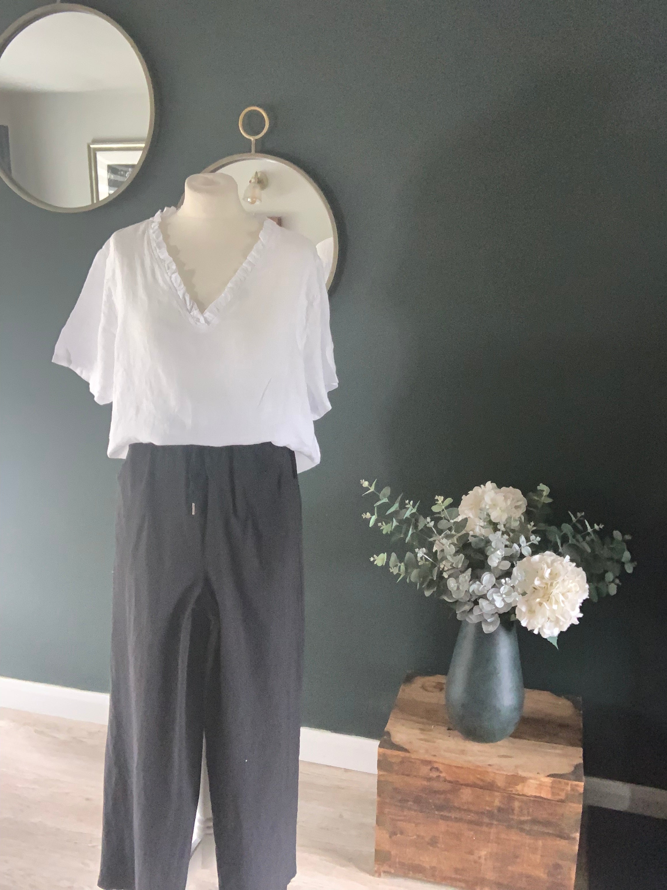 White linen tee