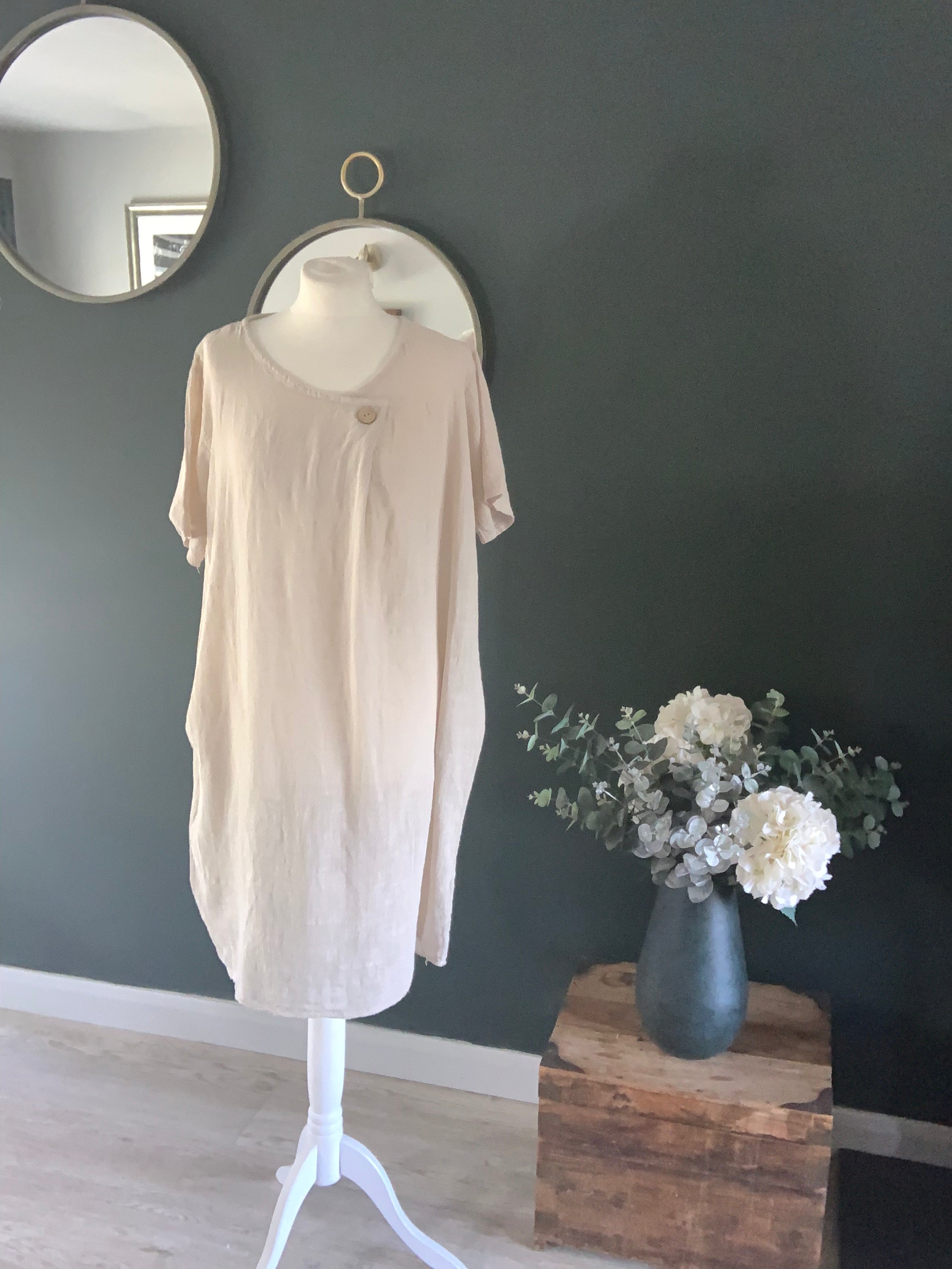 Linen shift dress