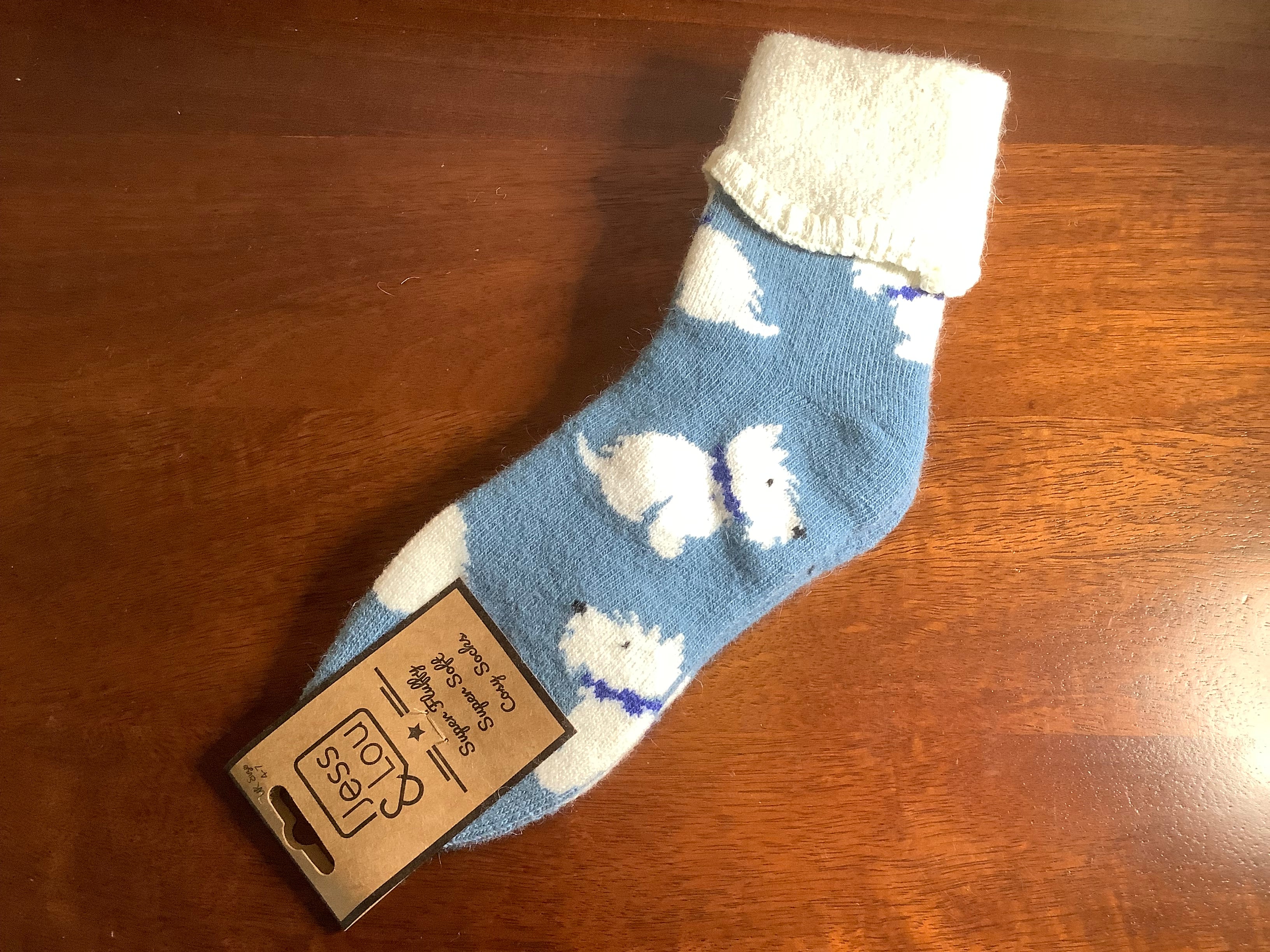 Cosy socks - Westies cornflower