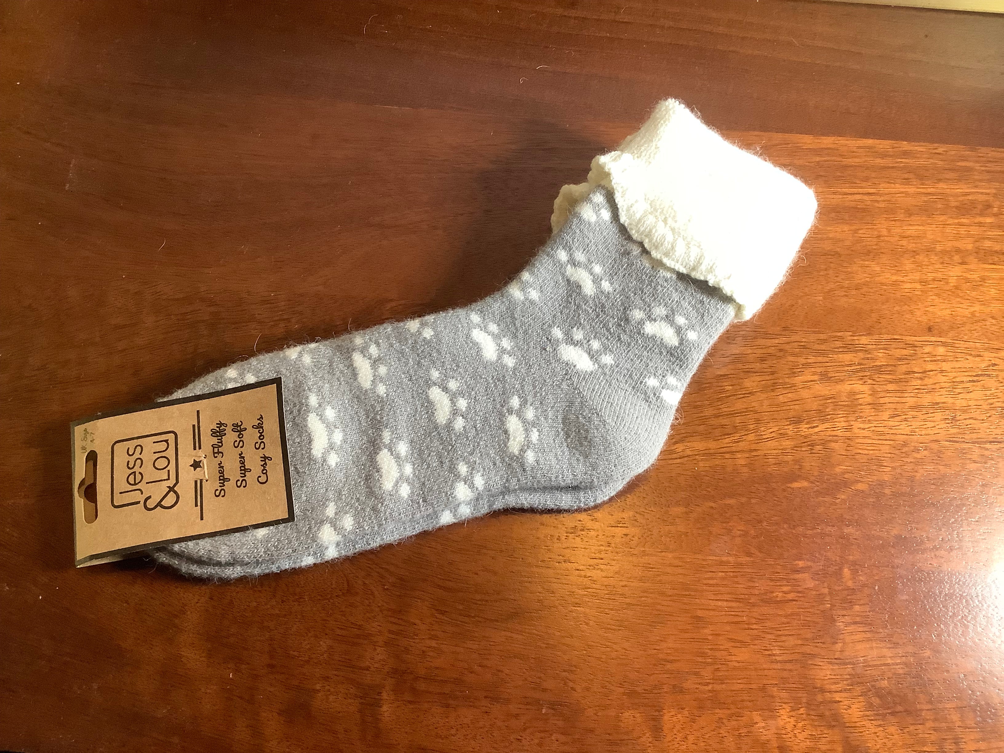 Cosy socks - grey paws