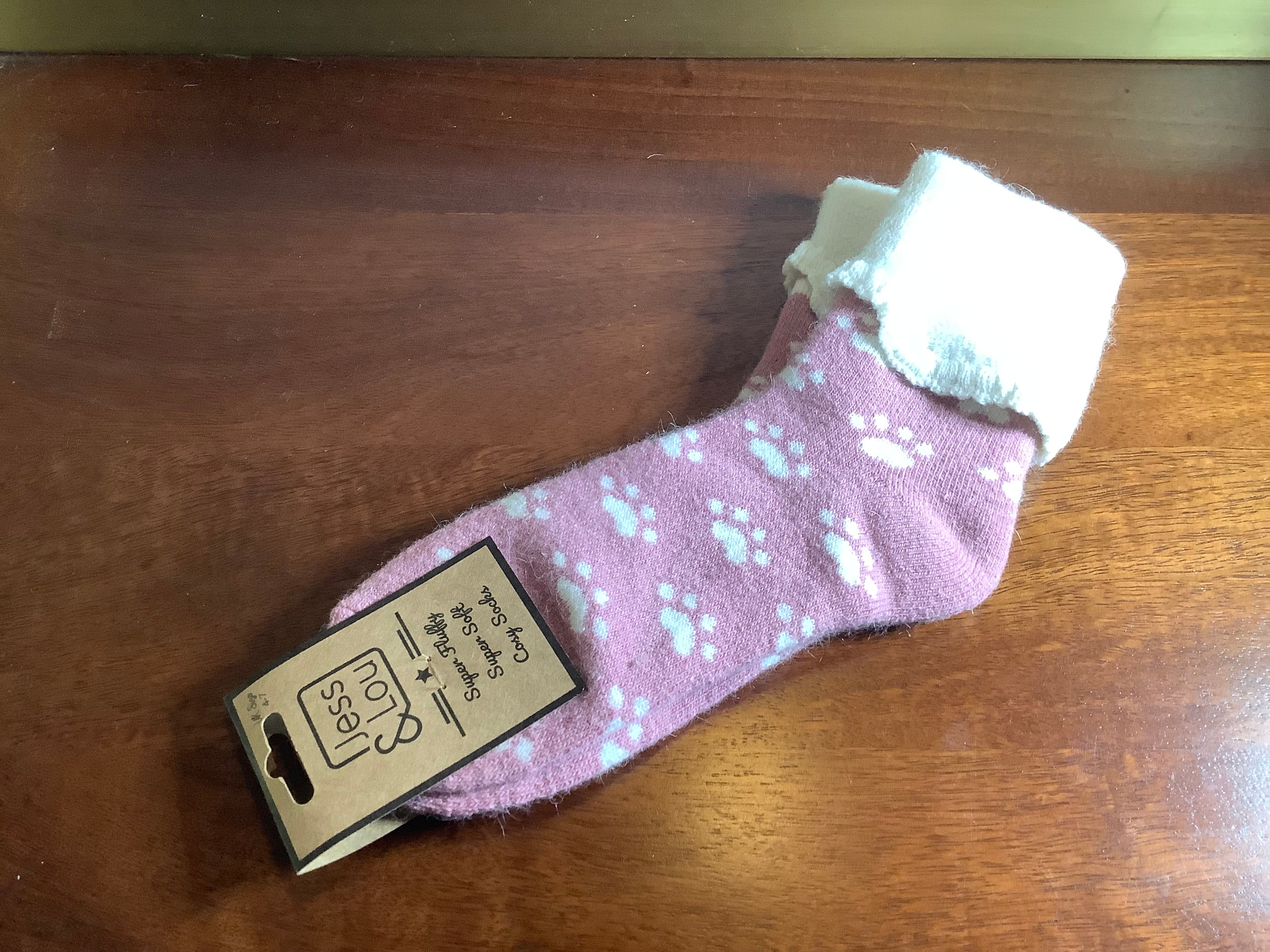 Cosy socks - paws pink