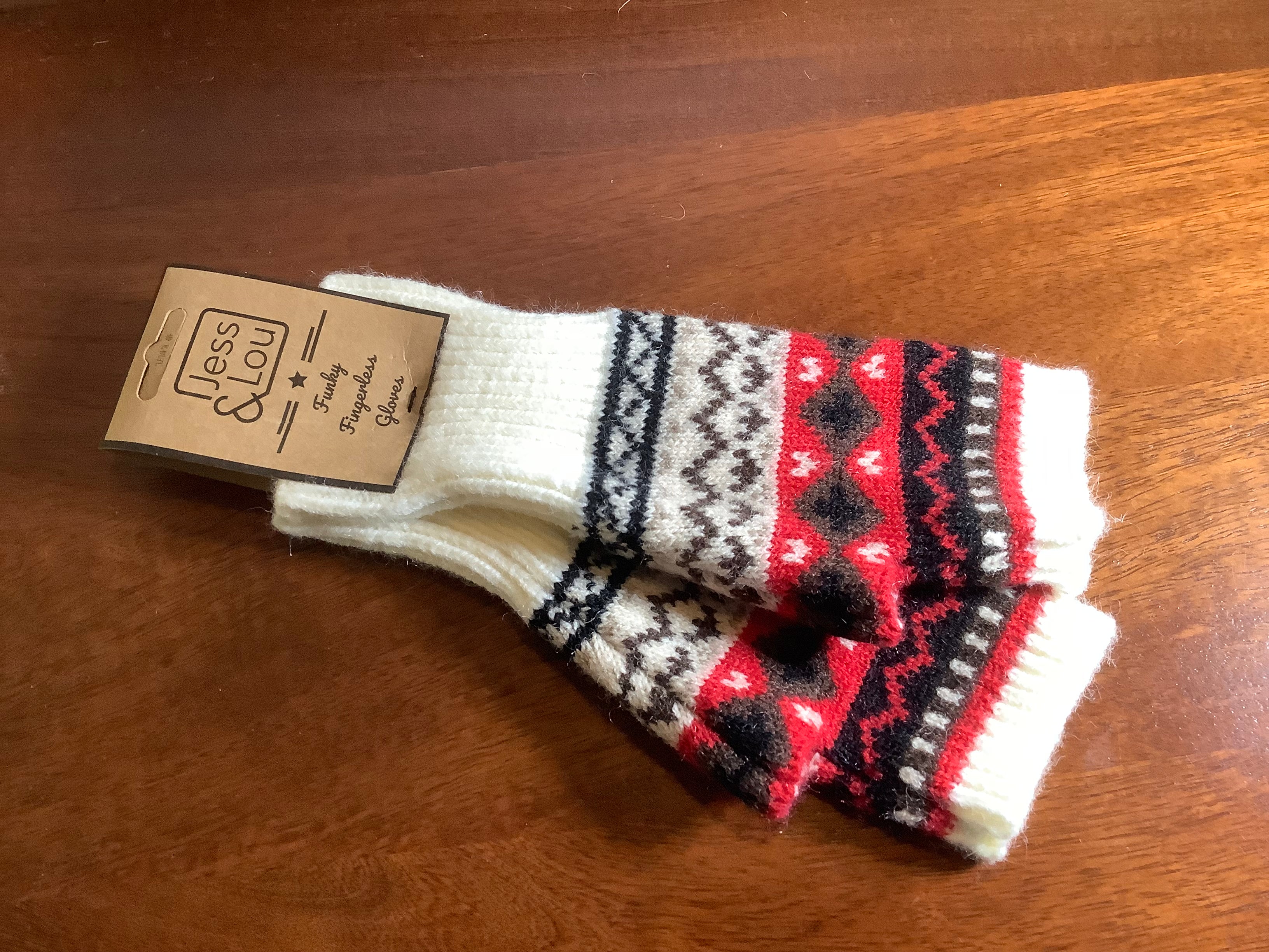 Fingerless gloves - Nordic red