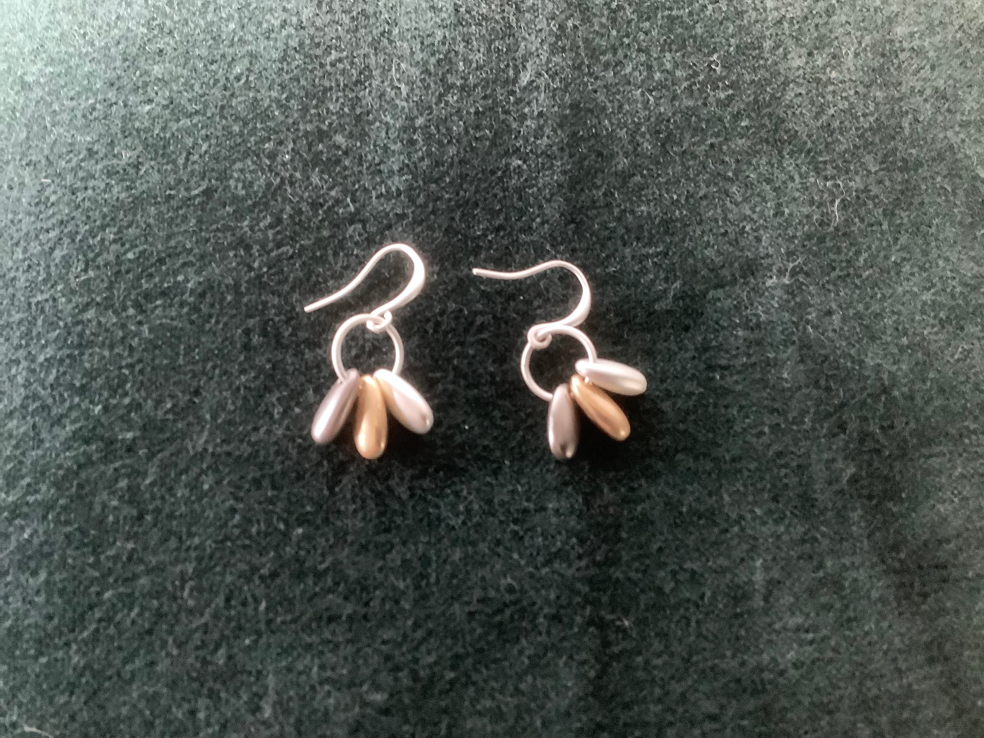 Earrings - hoop multi coloured drop