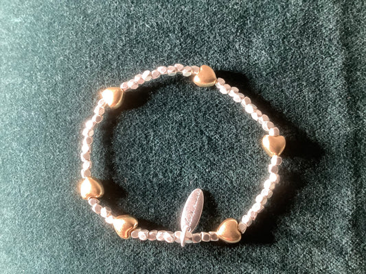 Bracelet - two tone hearts