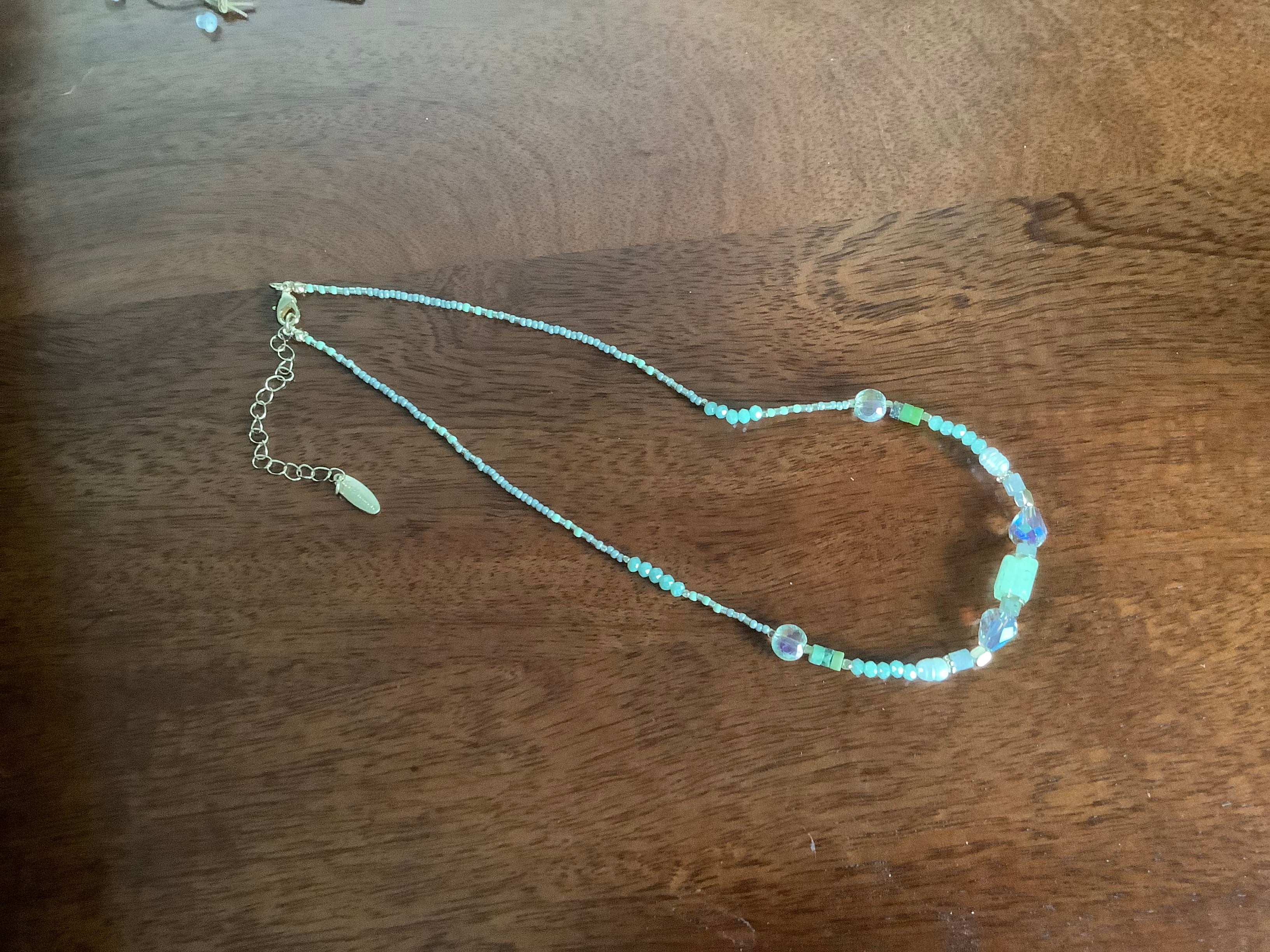 Necklace - blue beads