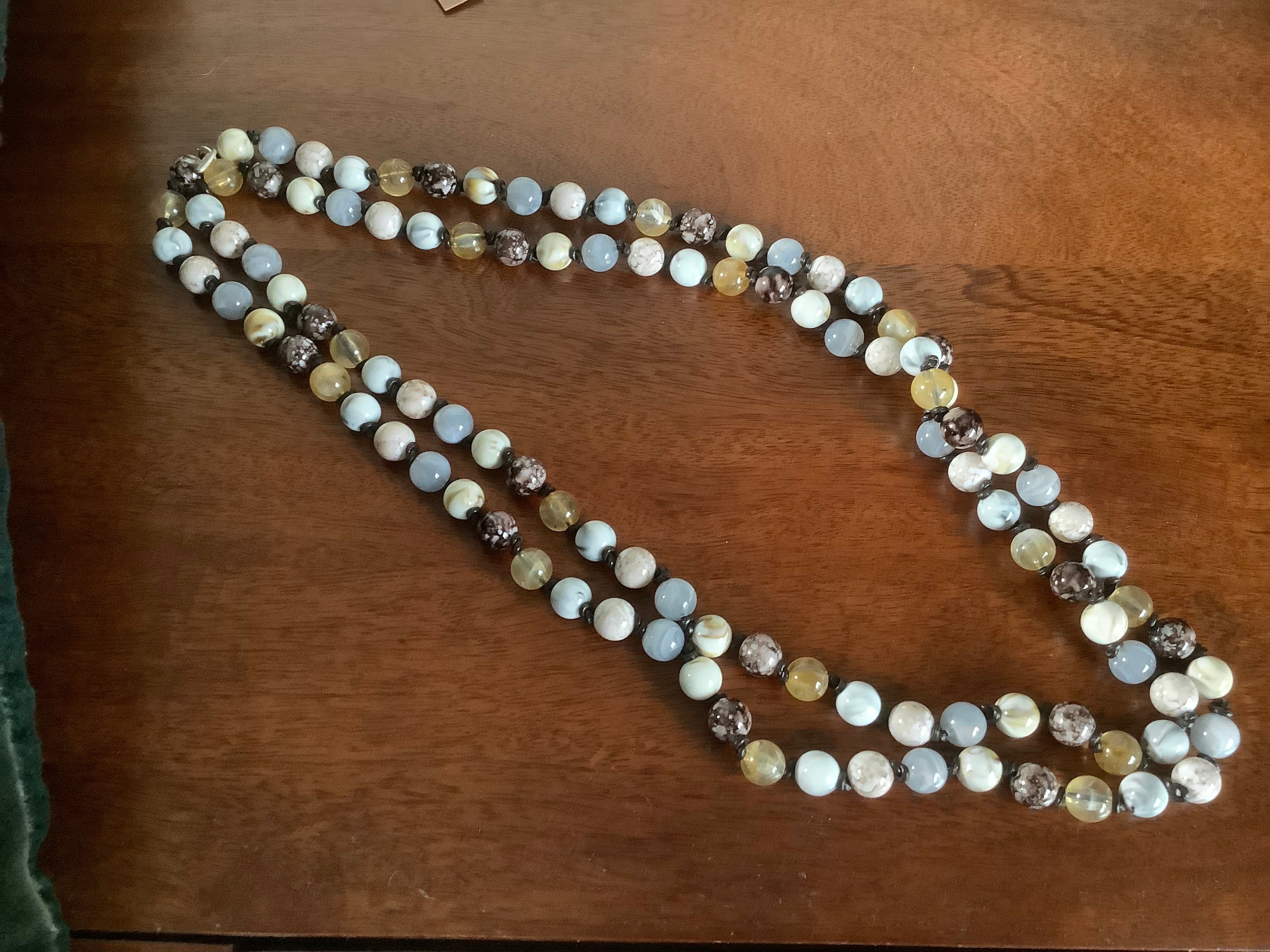 Necklace - marble bead double strand