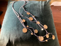 Necklace - gold discs on grey