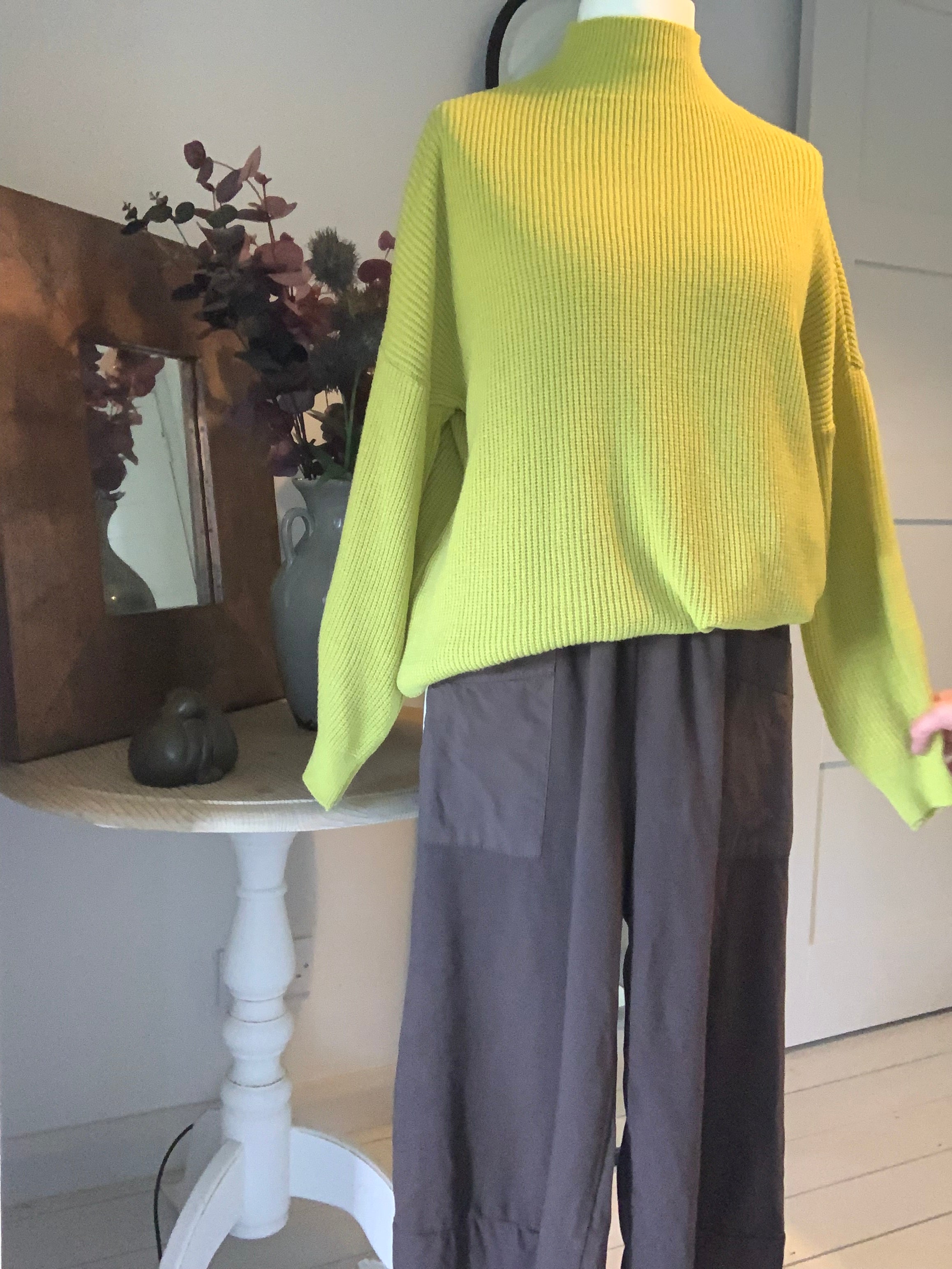 Lime green turtle neck sweater