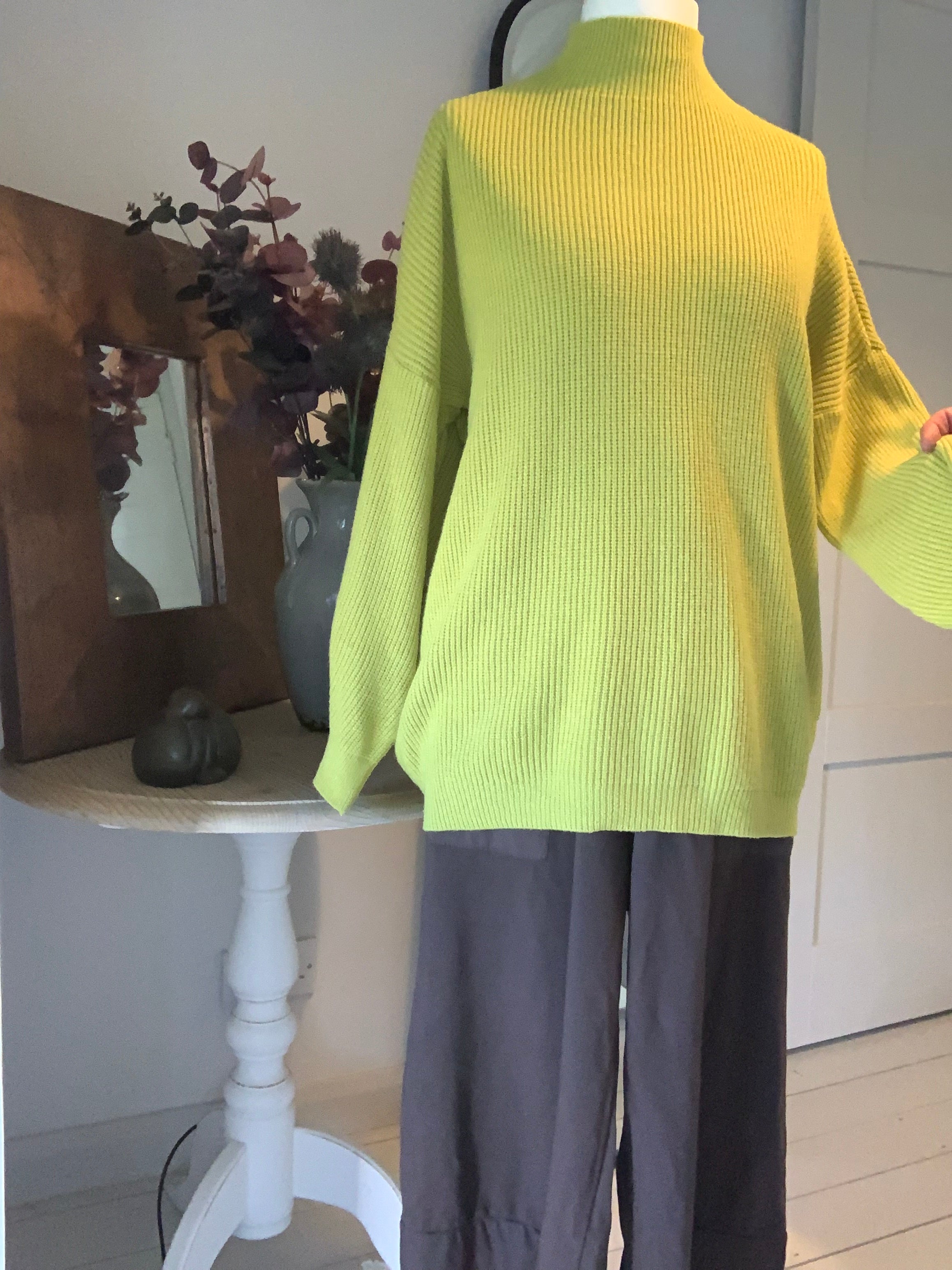 Lime green turtle neck sweater