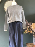 Grey contrast trim sweater