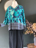 Peacock satin blouse