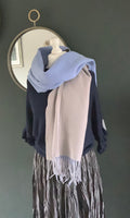 Cosy scarf blue and grey