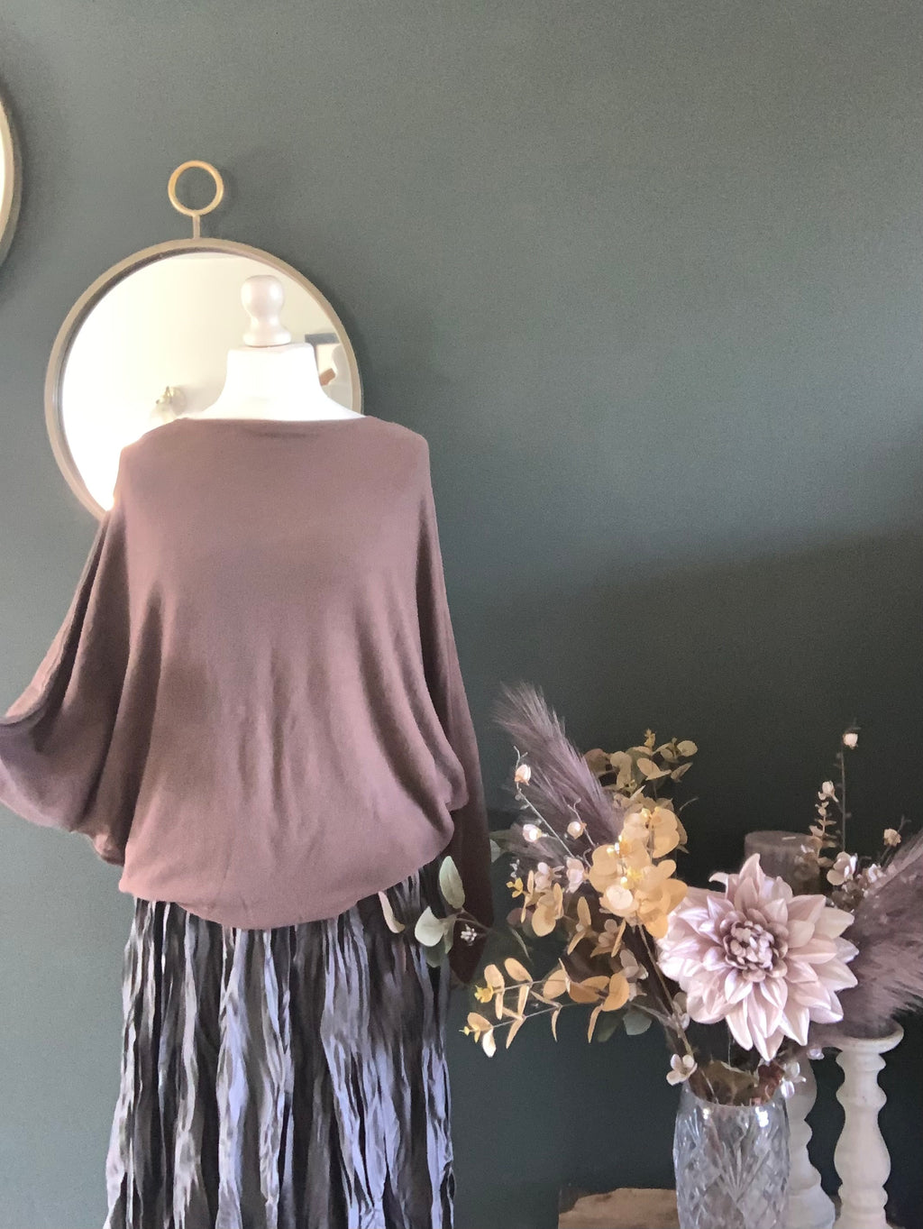 Batwing slouchy sweater - chocolate