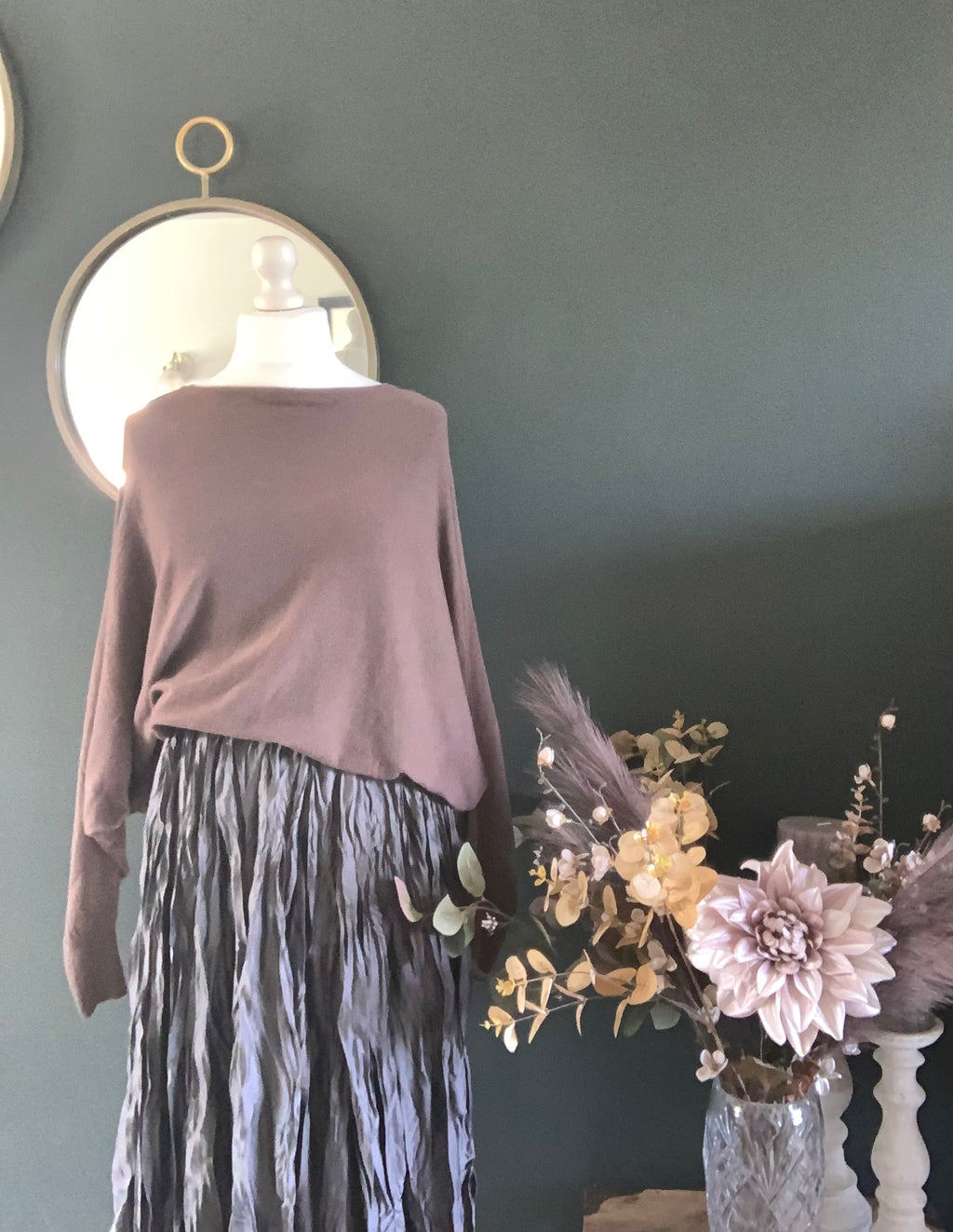 Batwing slouchy sweater - chocolate