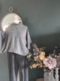 Cowl neck poncho top - black and white