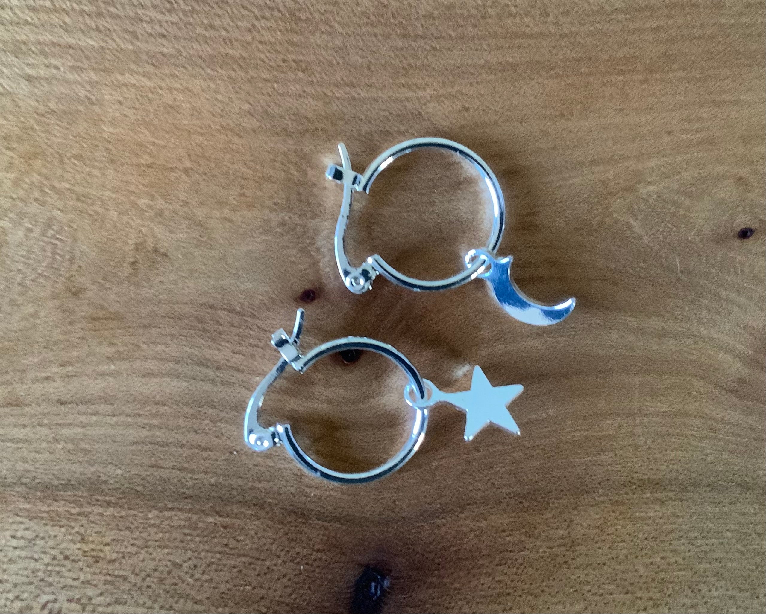 Moon and star hoops