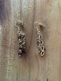 Gold coloured, chain drop earrings