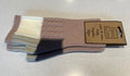 Block colour fingerless gloves, pink, taupe and cream