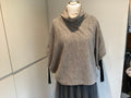 Beige cowl neck poncho top