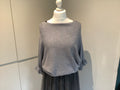 Grey frill sleeve sweater