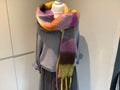 Brightly coloured scarf with heather tones