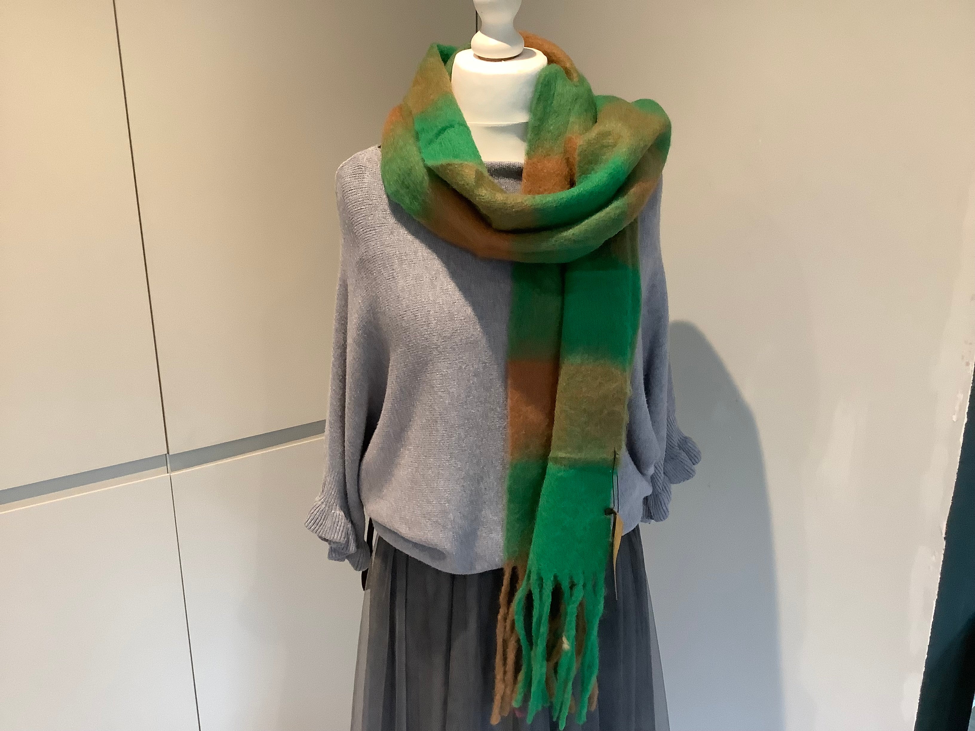Green and rust scarf