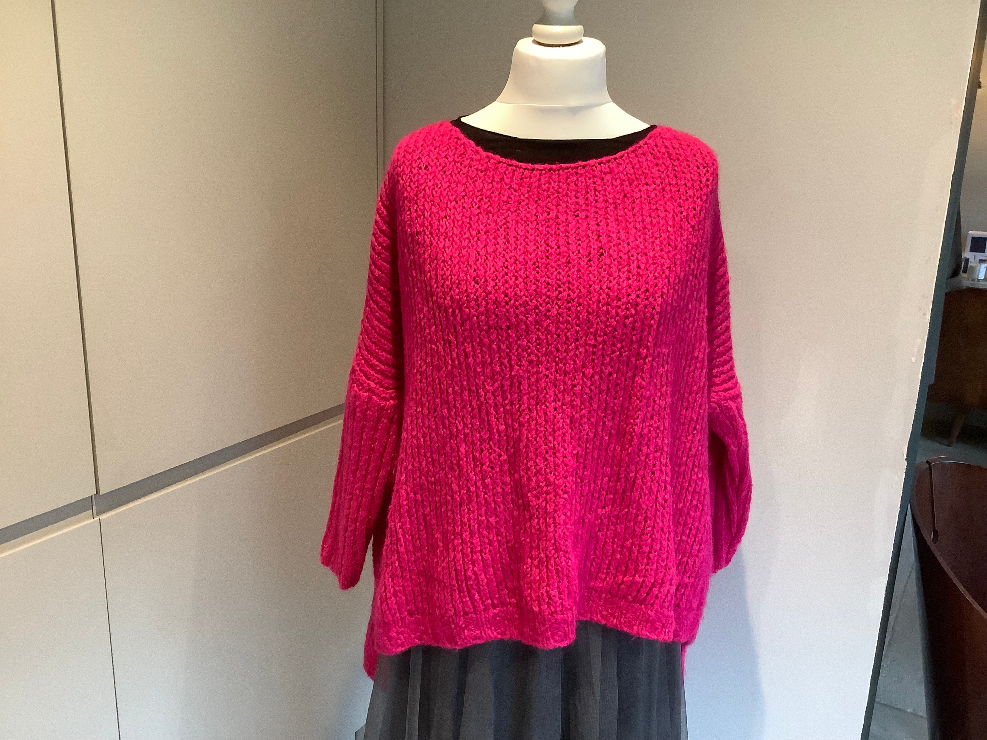 Fuschia slouchy sweater