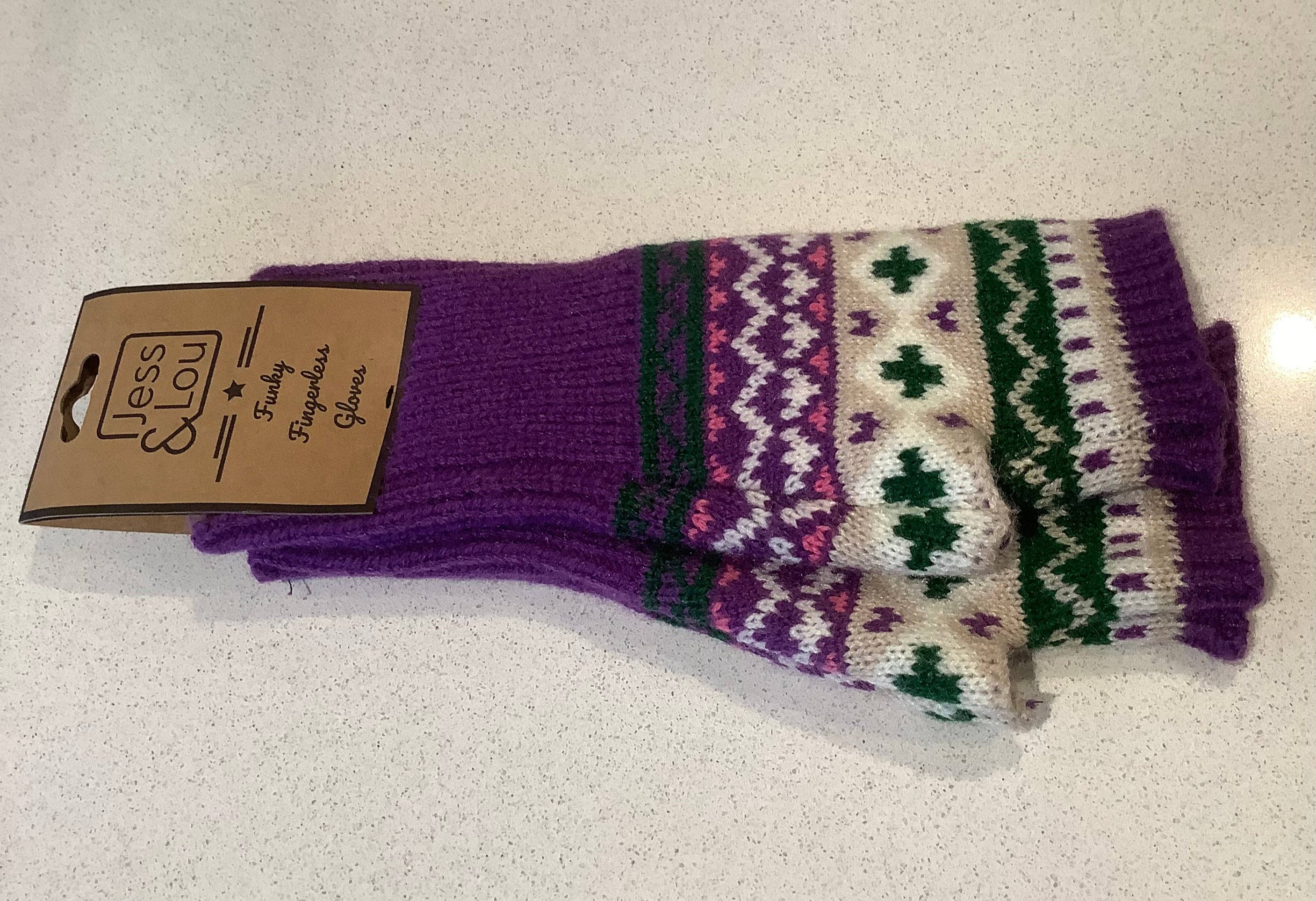 Fingerless gloves - Nordic purple