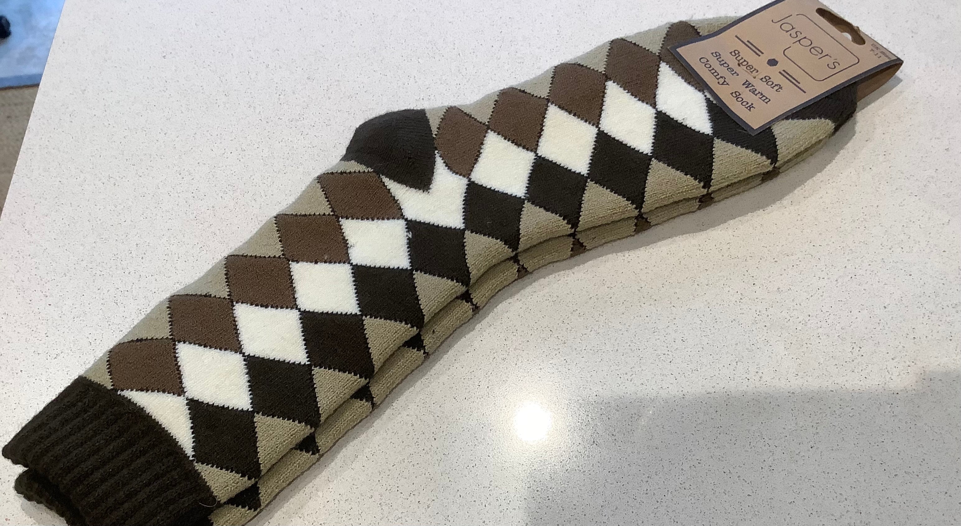 Men’s socks - argyle chocolate