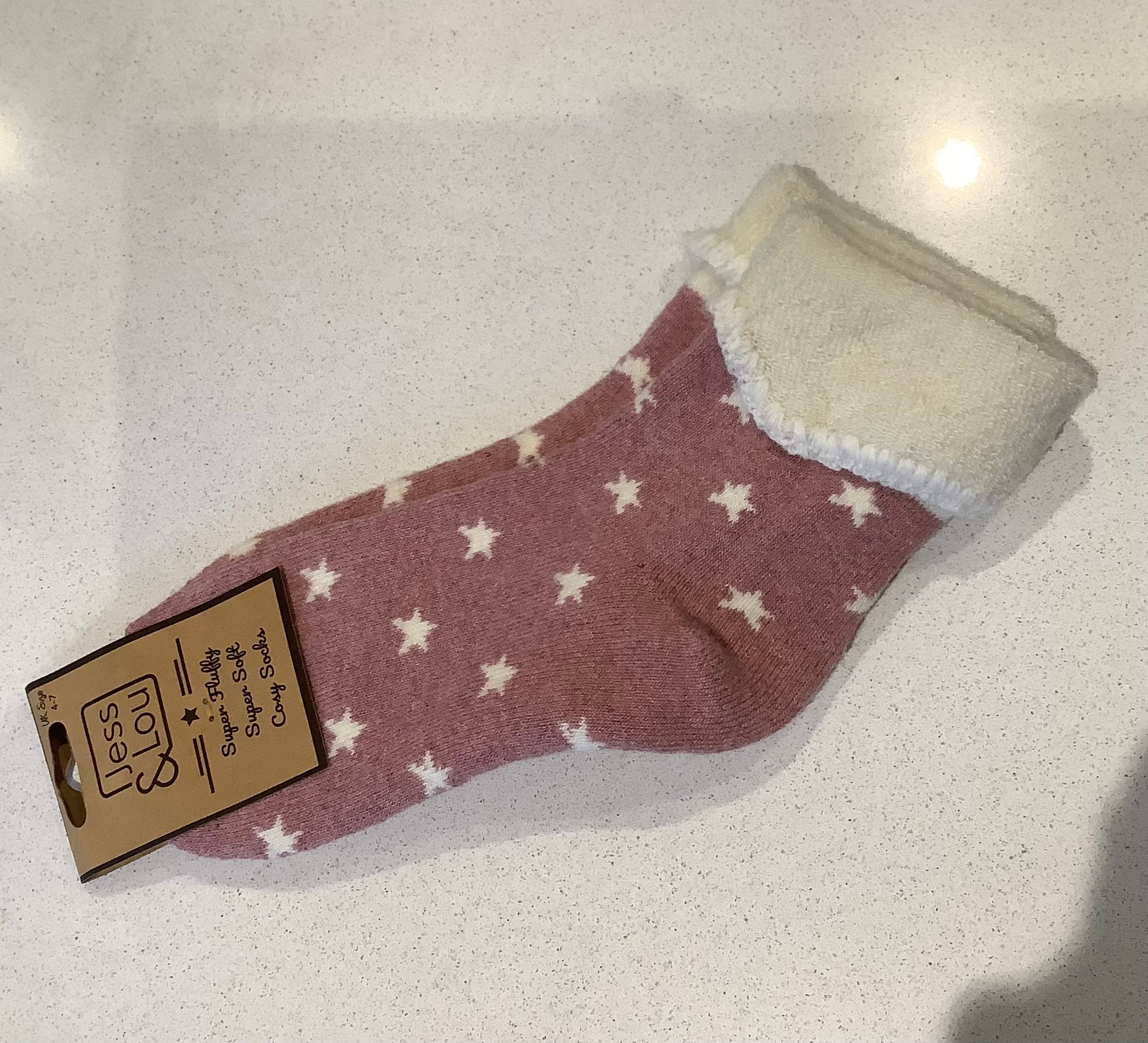 Cosy socks -Stars pink
