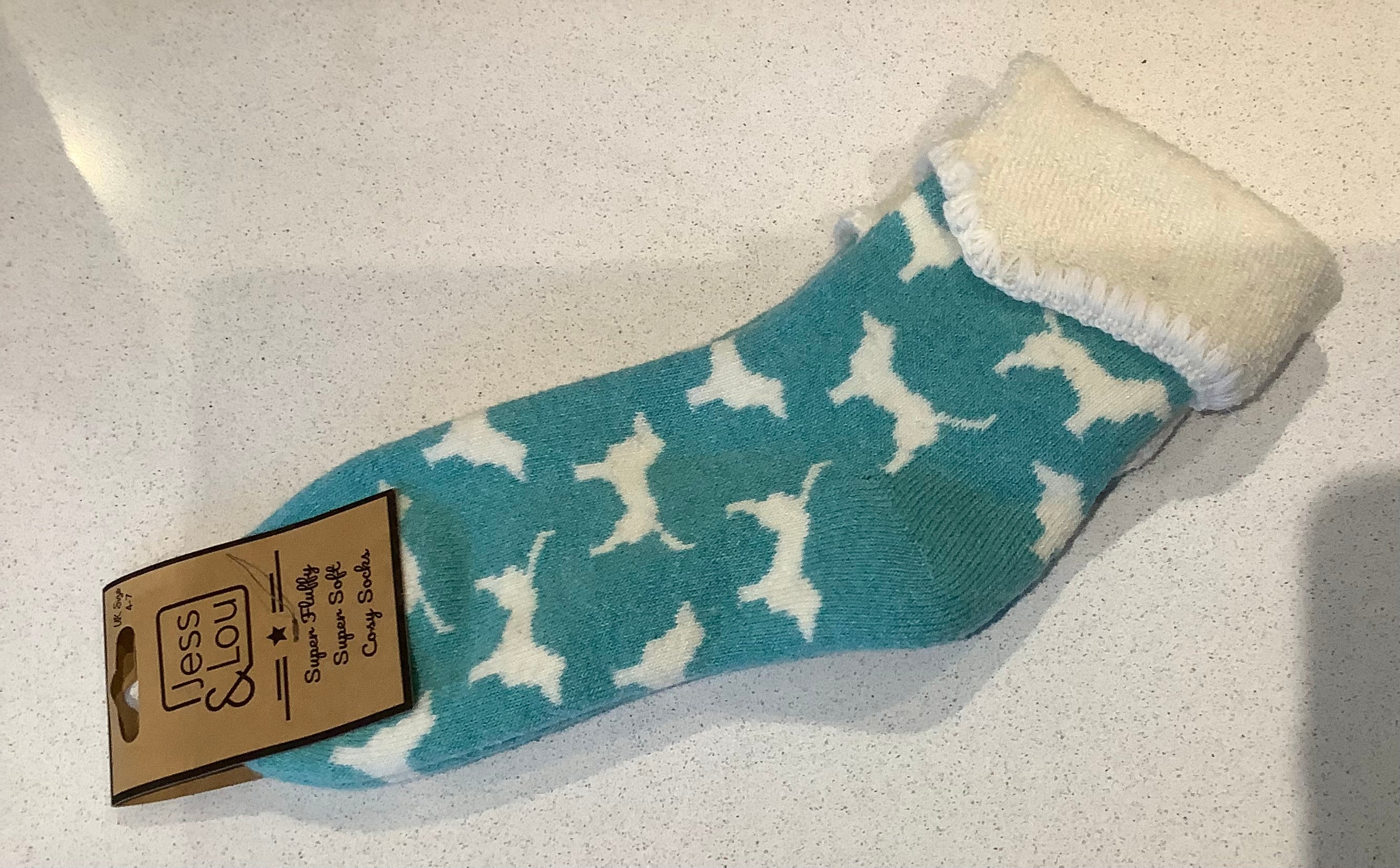 Cosy socks - dogs blue