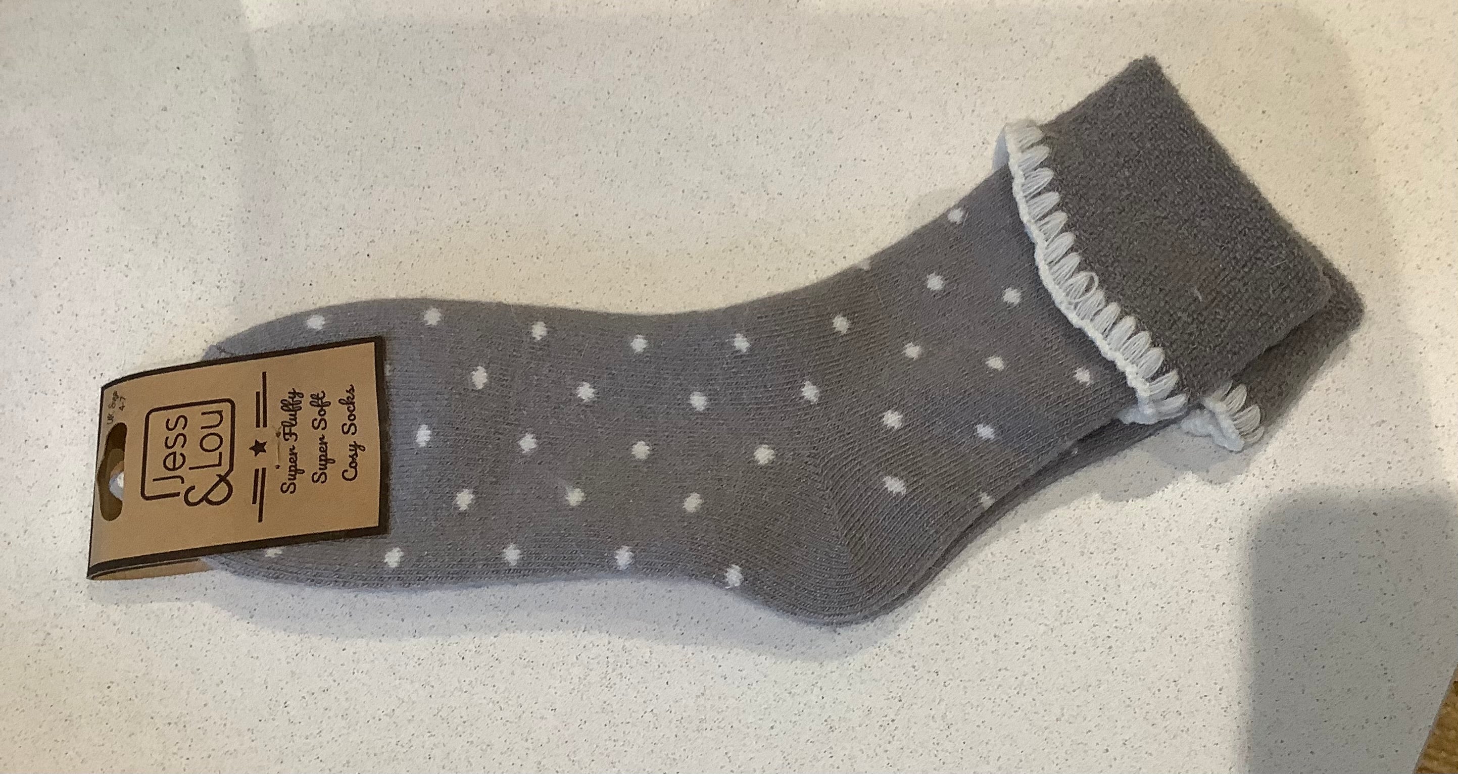 Cosy socks - grey spots