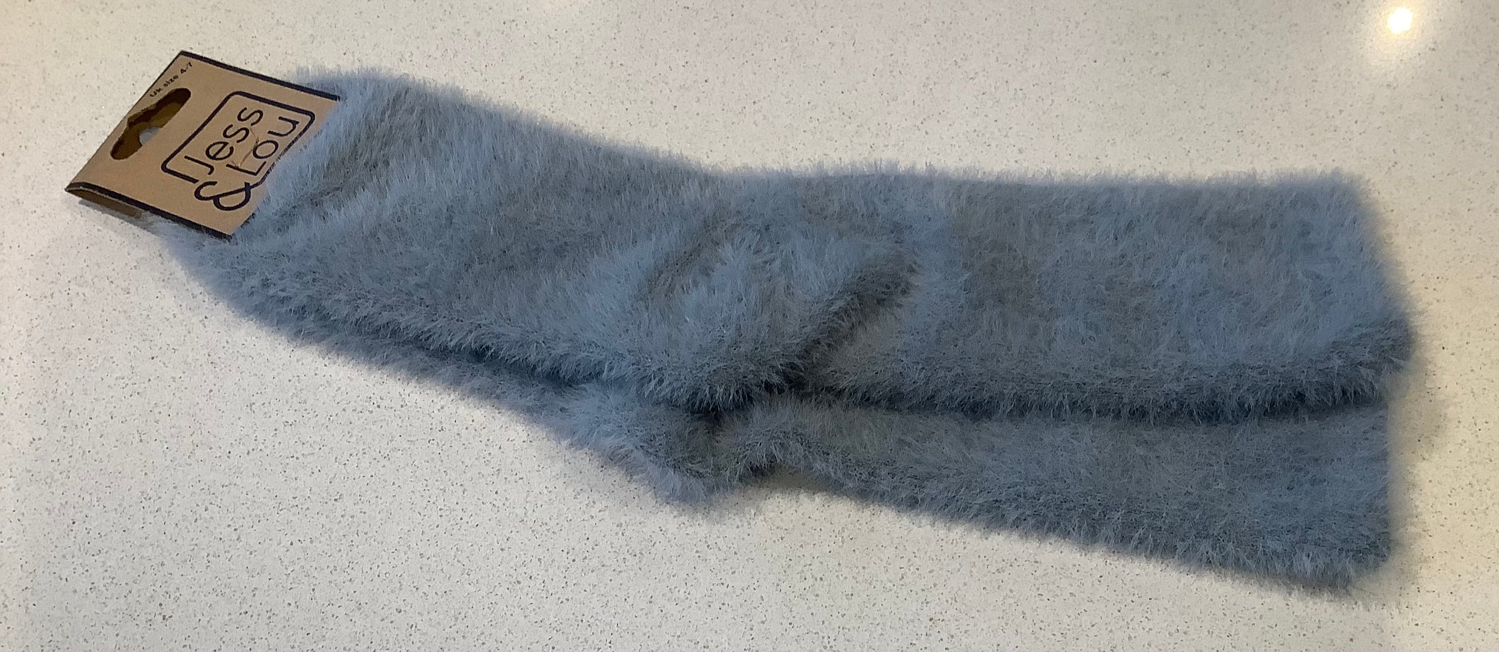 Cosy socks - fluffy grey/blue