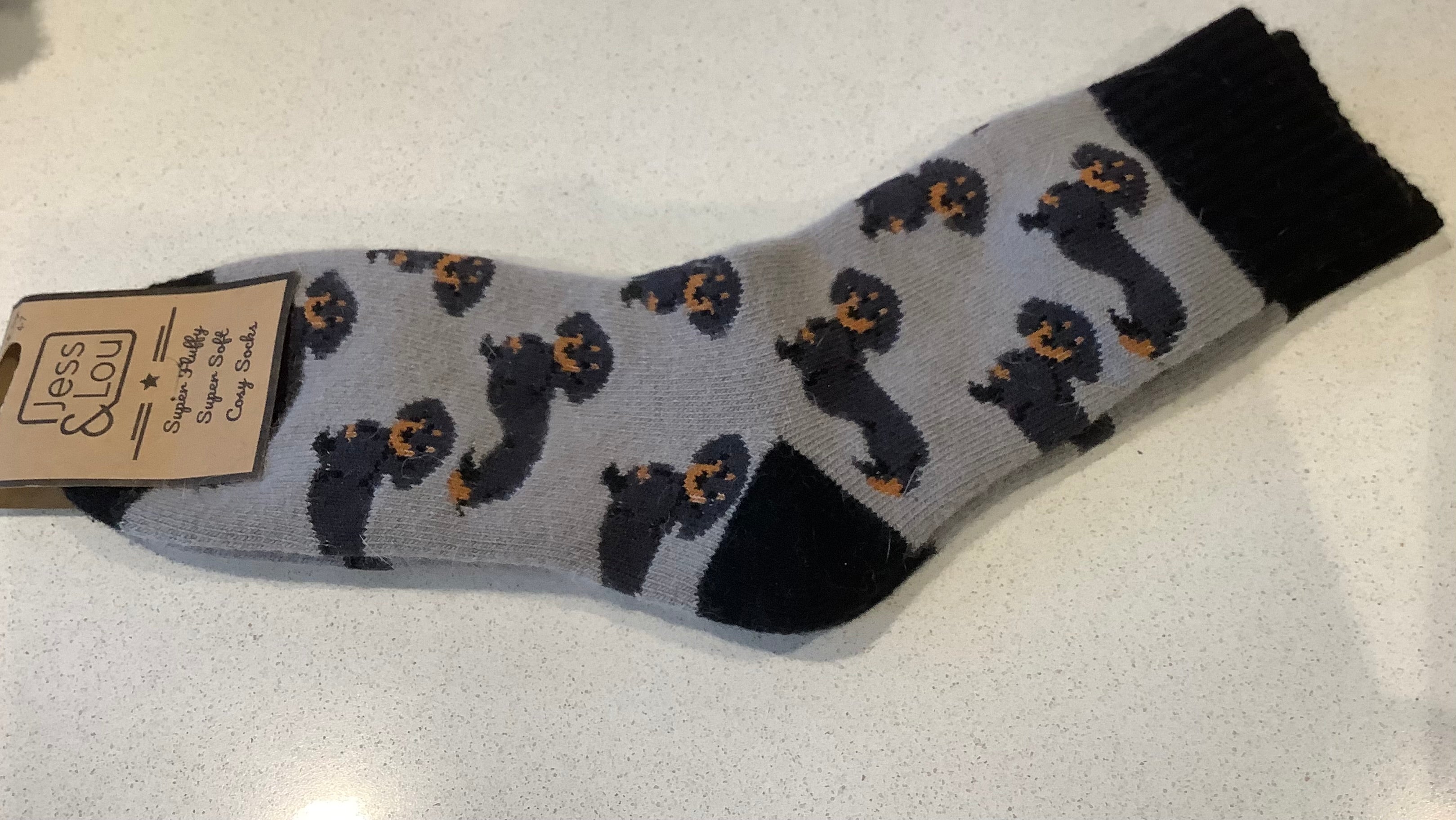 Cosy socks - dacshunds grey