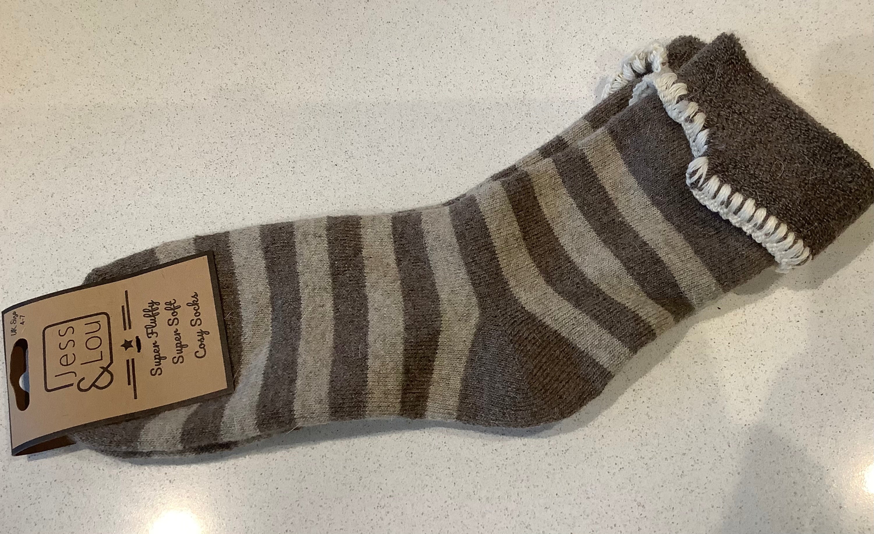 Cosy socks - brown stripe