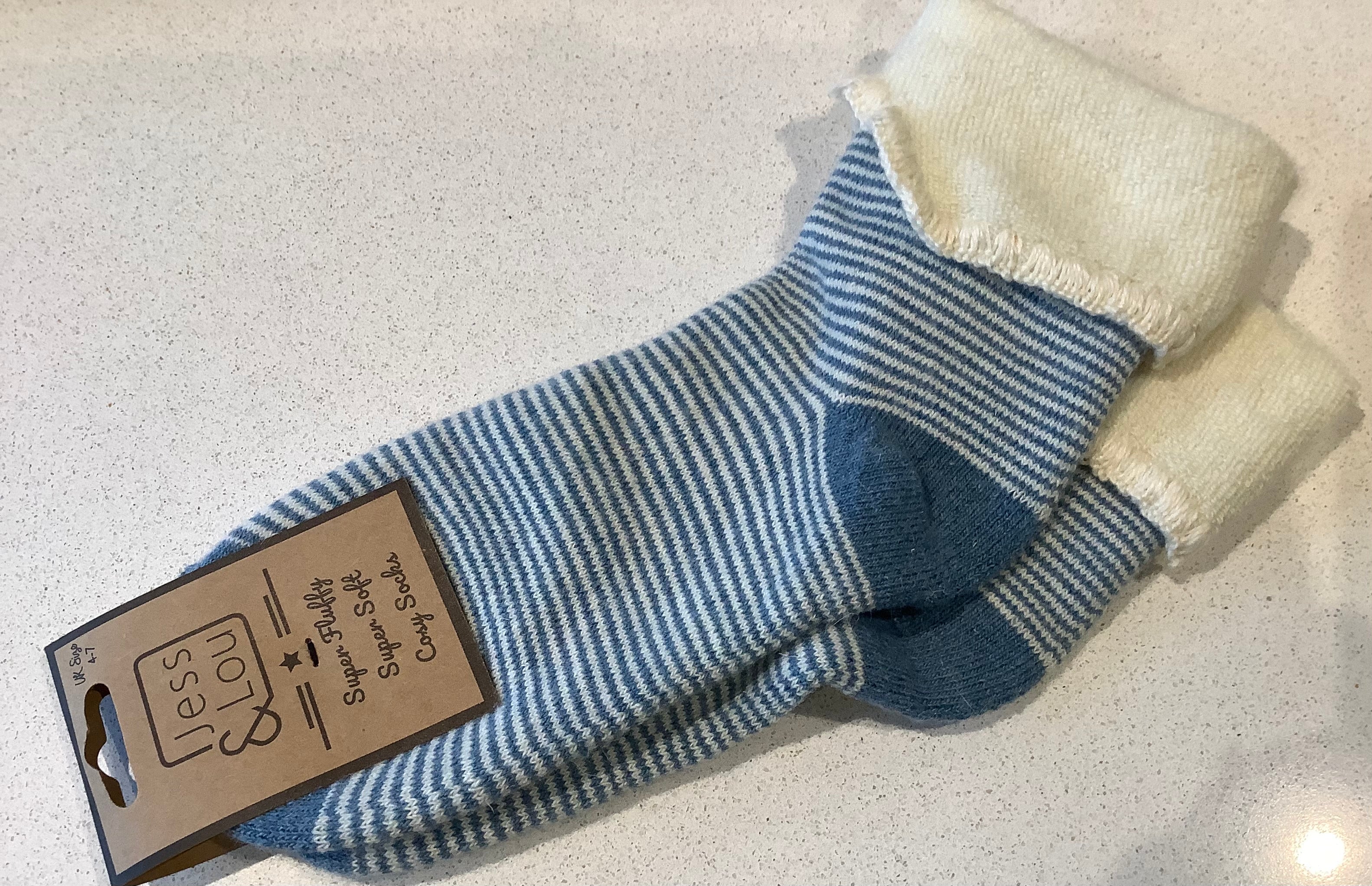 Cosy socks - cornflower stripe