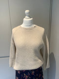 Beige honeycomb pattern sweater