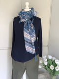 Navy print scarf