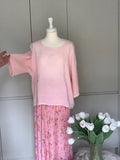 Pale pink linen top