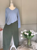 Khaki cotton balloon pants