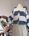 Tie front cardigan - blue